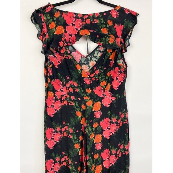 NWT Anthropologie Plenty Tracy Reese Lauretta Floral Wide Leg Jumpsuit Black - M - Picture 8 of 13